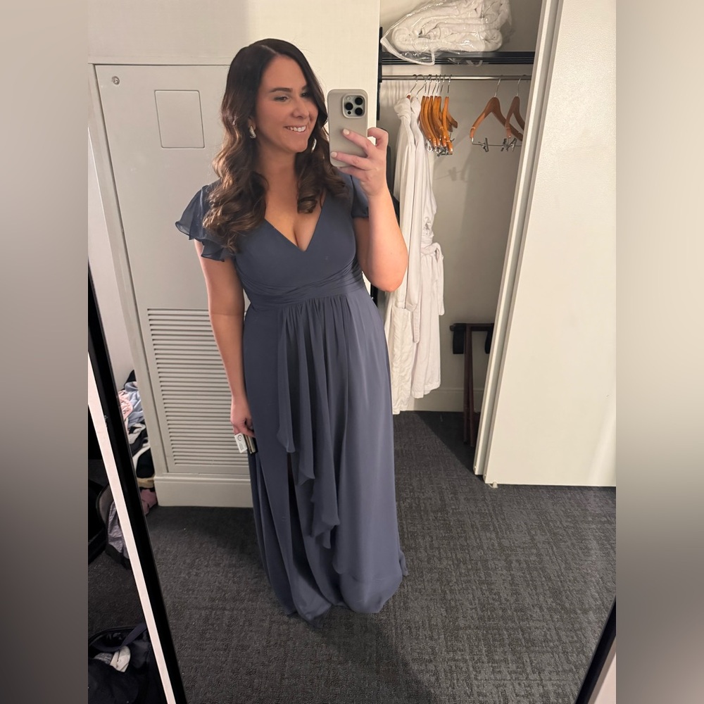 SIZE 14 AZAZIE OMARI - Stormy A-Line Chiffon Bridesmaid Dress